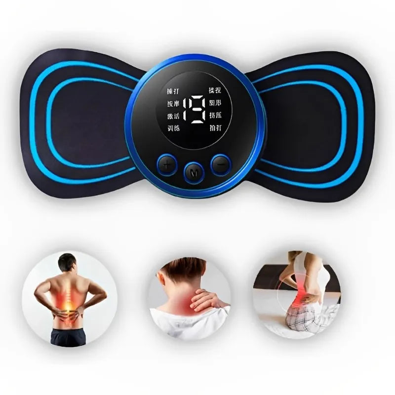 Mini Massageador Elétrico EMS: Alívio Instantâneo para Dores Cervicais!